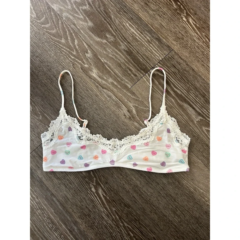 Skims Fits Everybody Lace Candy Heart Scoop Bralette Limited Holiday NWOT RARE - Picture 2 of 8